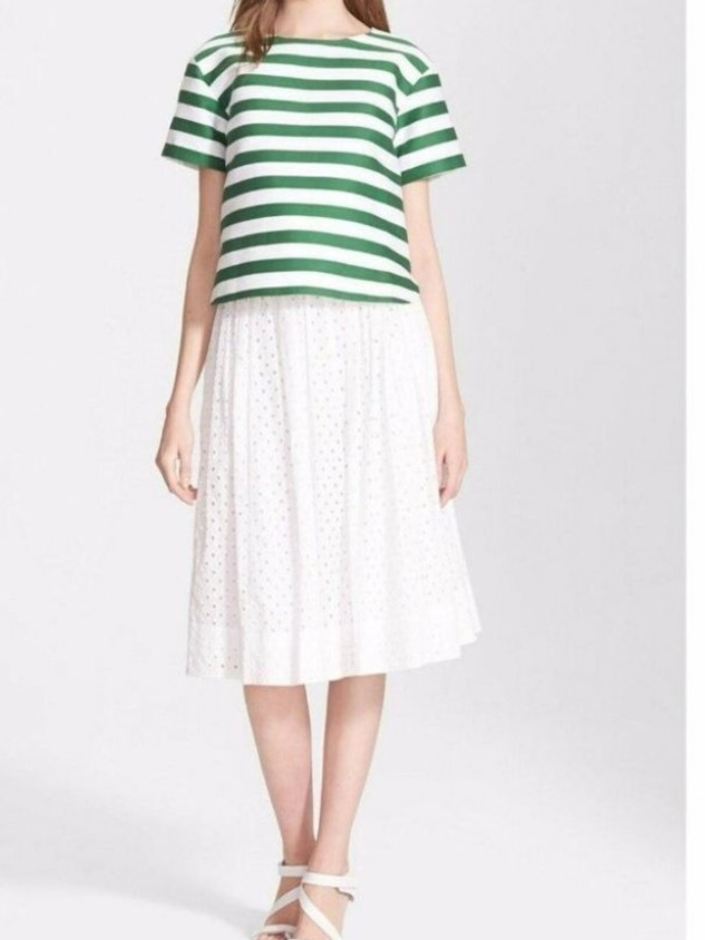 Kate Spade In Full Bloom Pleated Eyelet Skirt